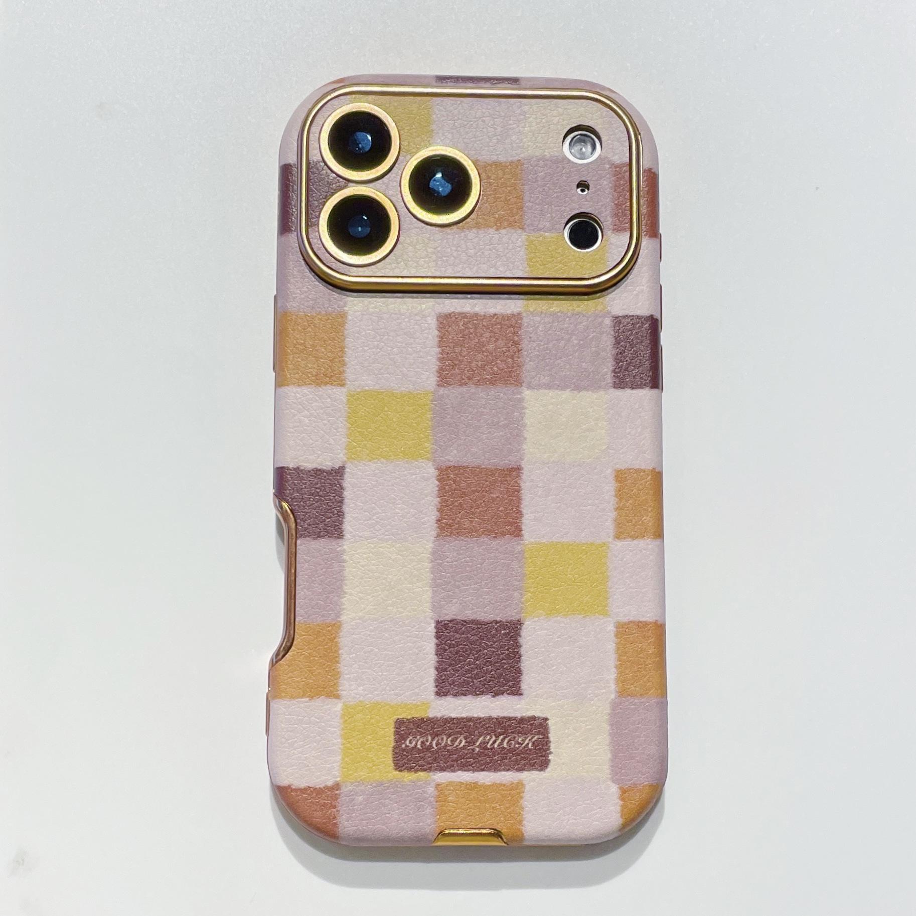 

Electroplated Leopard Print Leather Sticker for Apple 17Promax Case - Full Coverage, High-End Design iPhone 14 Pro