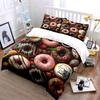 Colorful Donut Set Party Decor Multiple Sizes Kid'S And Adults' Bedroom Exquisite 3Pc Bedding Set, Gift