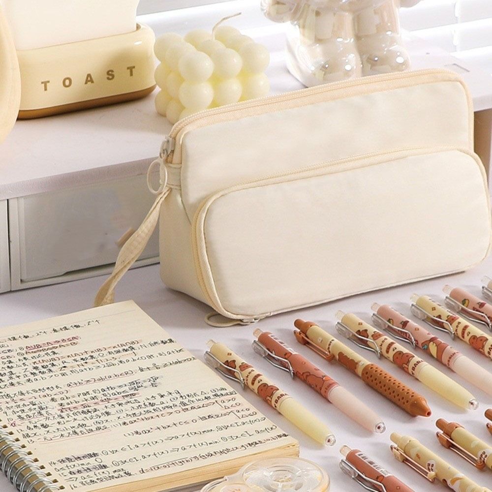 Double-layer Kawaii Pencil Bag Large Capacity Stationery Bag Fashion Ladder Pencil Case  Kids