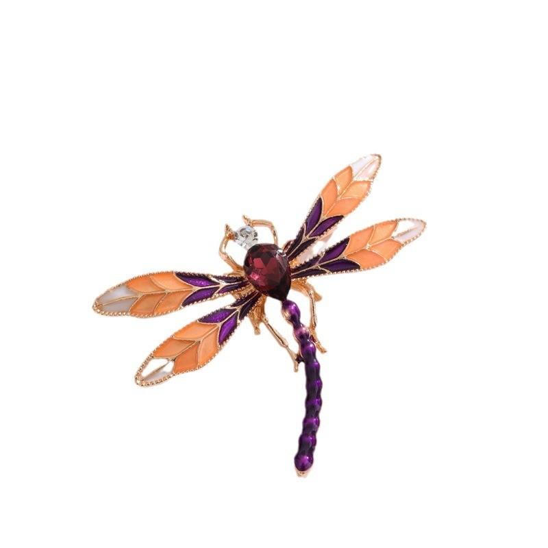 Animal Alloy Brooch With Electroplated Dragonfly Design For Women And Men