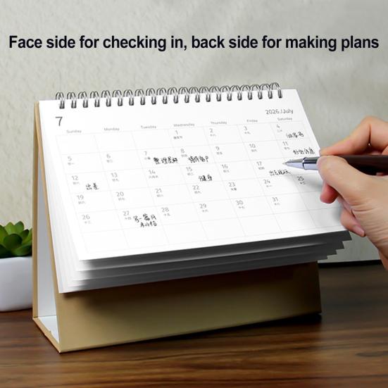 2026 Stolový kalendár so špirálovou väzbou Január až December 12 mesiacov Týždenný Mesačný plánovač
