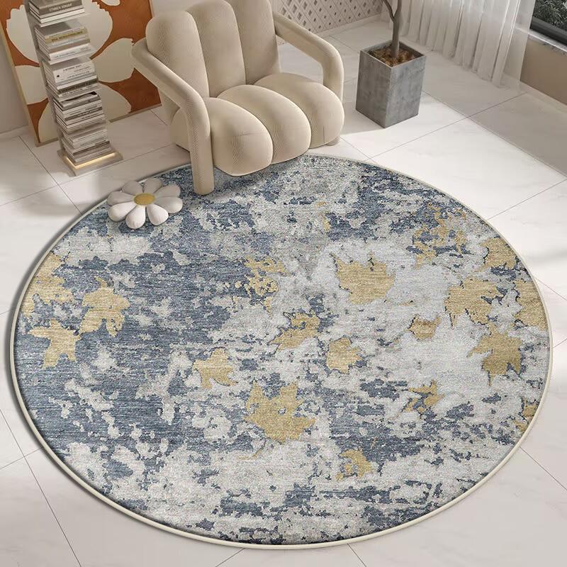 Light Luxury Round Carpets for Living Room Modern Minimalist Bedroom Decor Carpet Large Area Study Rug Thick Anti-slip Floor Mat