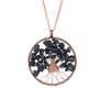 Ancient Red Copper Winding Natural Stone Crystal Tree Of Life Necklace Colorful Stone Necklace Jewelry N105
