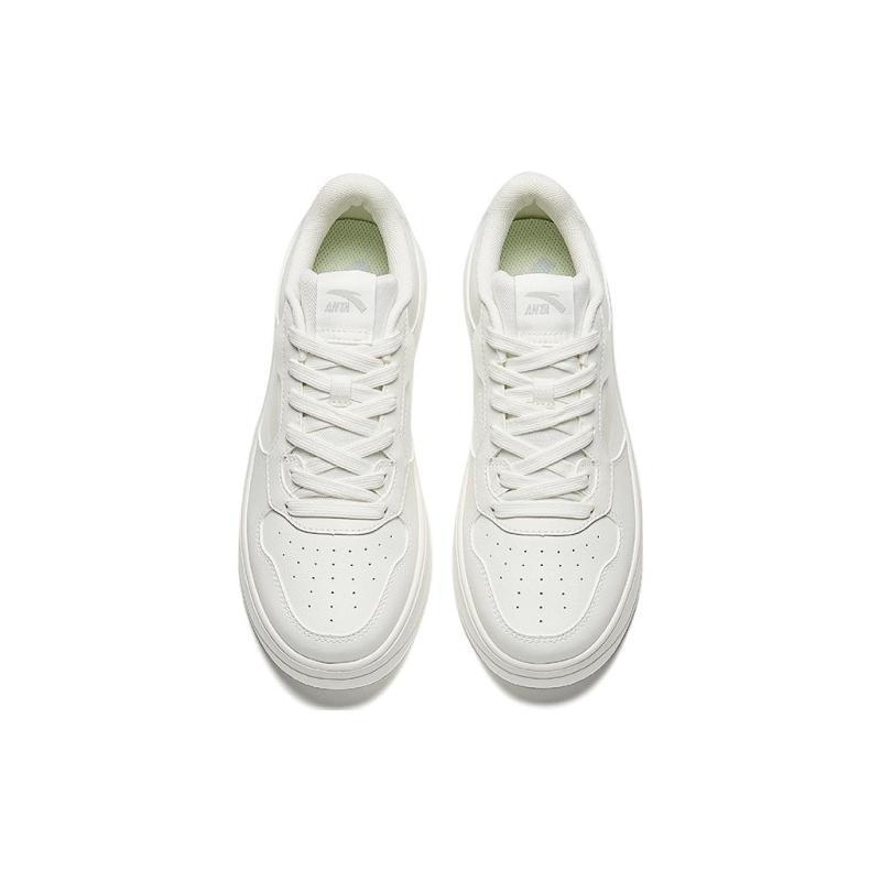 Anta Relaxed Wear Resistant And Lightweight Low Top Skateboard Shoes Women's White Sneakers 922418001Q-2