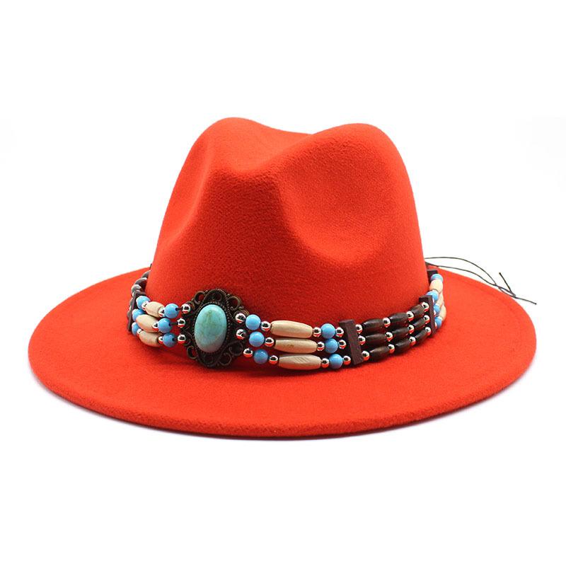 Jazz Hat Woolen Imitation Wool Felt Hat Neutral Versatile Top Hat Men'S And Women'S Cowboy Hats