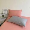 Soft Brushed Polyester-Cotton Solid Color Duvet Cover and Pillowcase Set with Pocket-Style Pillowcase