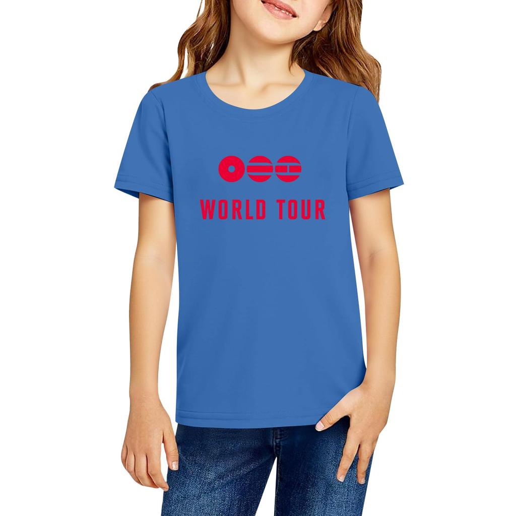 Modische Rundhals-Kurzarm-Arbeitskleidung bedruckte Oberteile für Kinder-Sommeroberteile