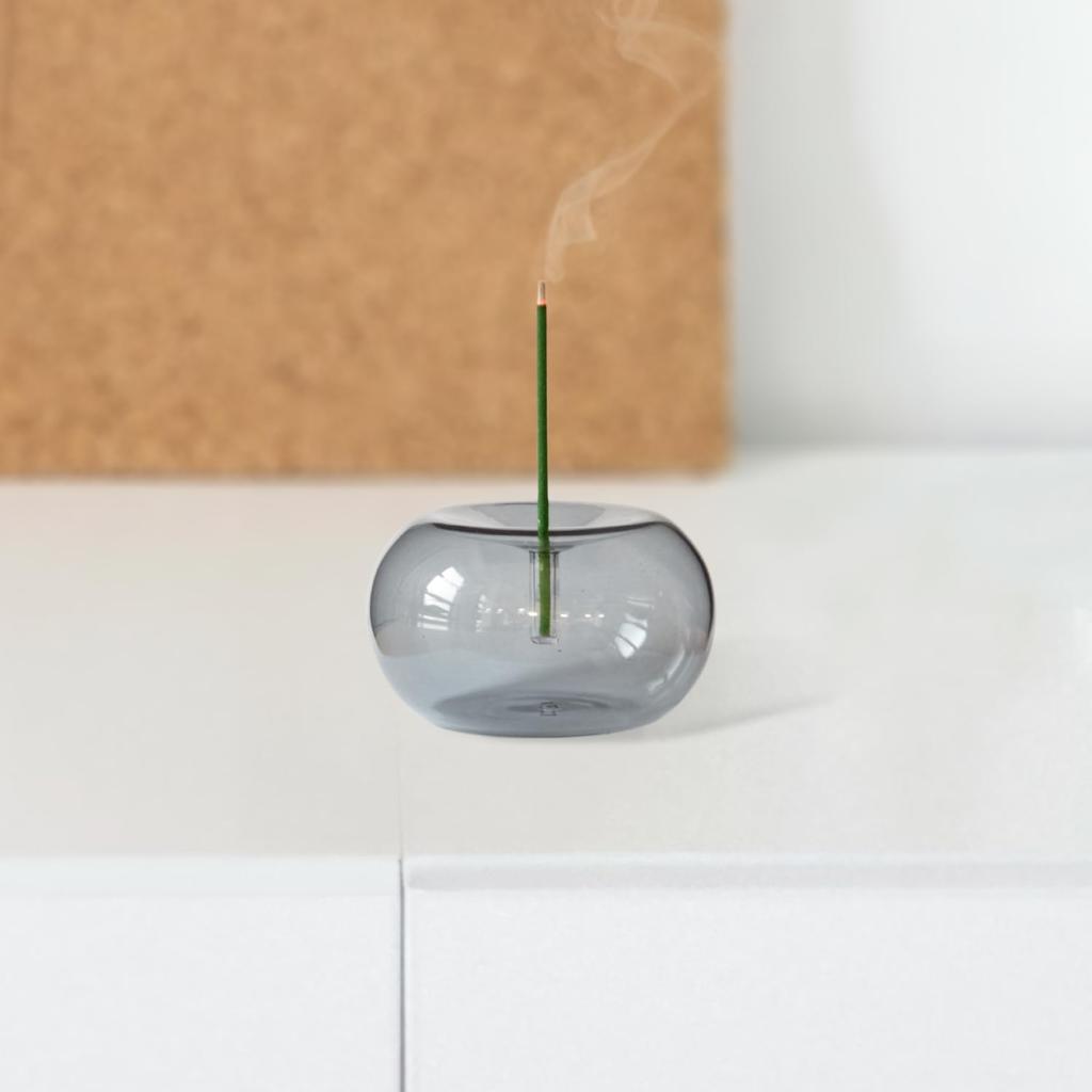 Incense glass incense for stick type Blue Gray holder, holder, simple, only,