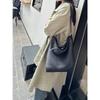 New leather cowhide with canvas bucket bag vegetable basket tote bag shoulder crossbody handbag women's bag