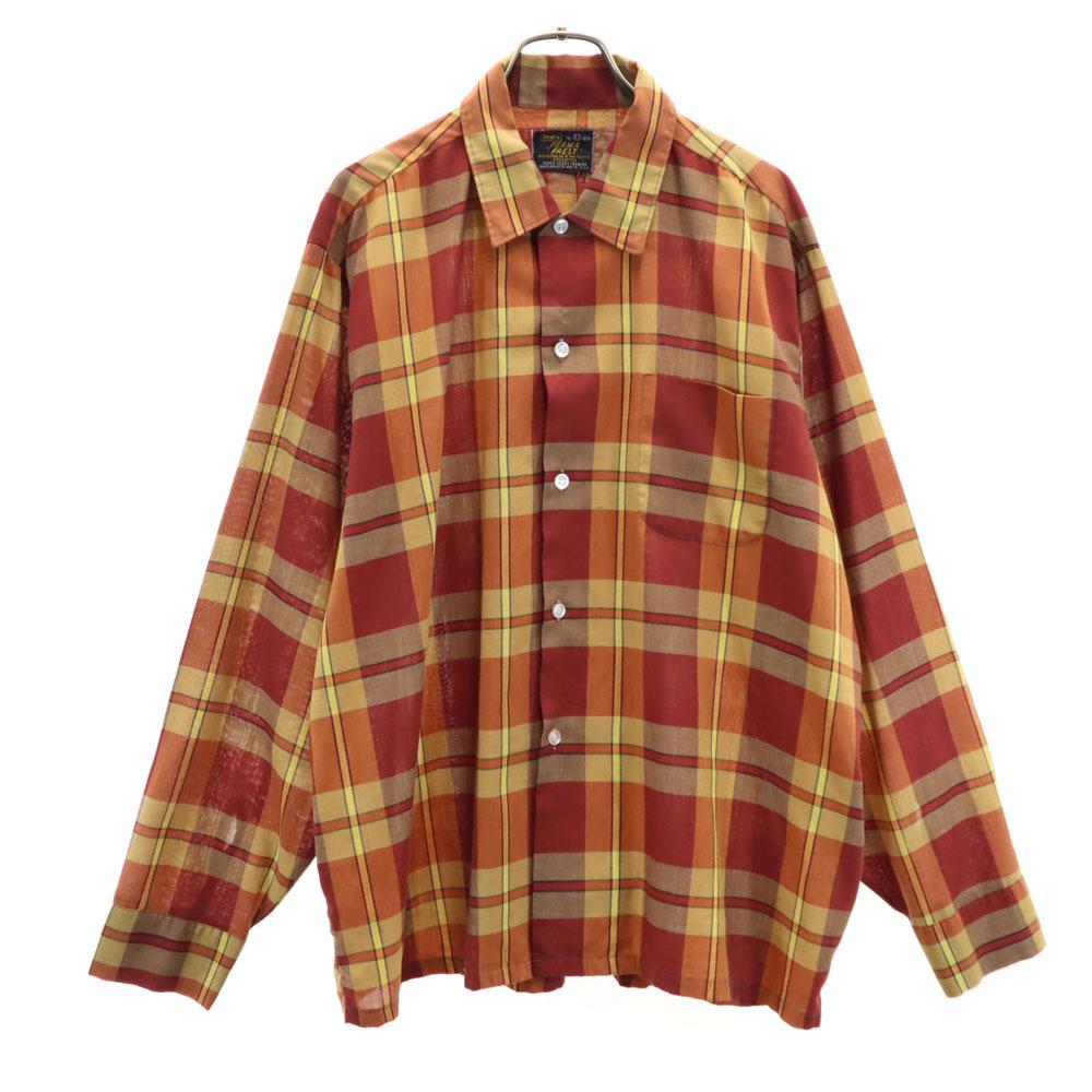 

Sears 60s Vintage Box Cut Check Pattern Long sleeve shirt L Biggs Men s Used