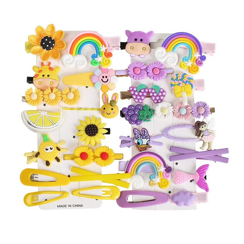 14 Pcs Hairpin Girl Children's Cute Clip Headdress Hairpin New Girl Hair Accessories Bangs Side Clip