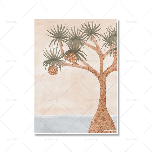 Eucalyptus Art Print Ocean Panda Oil Painting Poster Boho Banana Flower Wall Picture