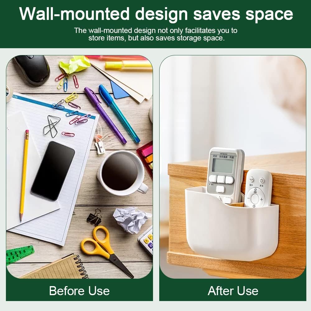 1/2PCS Punch Free Wall Mounted Organizer Storage Box Remote Control Mounted Mobile Phone Plug Wall Holder Charging Multifunction