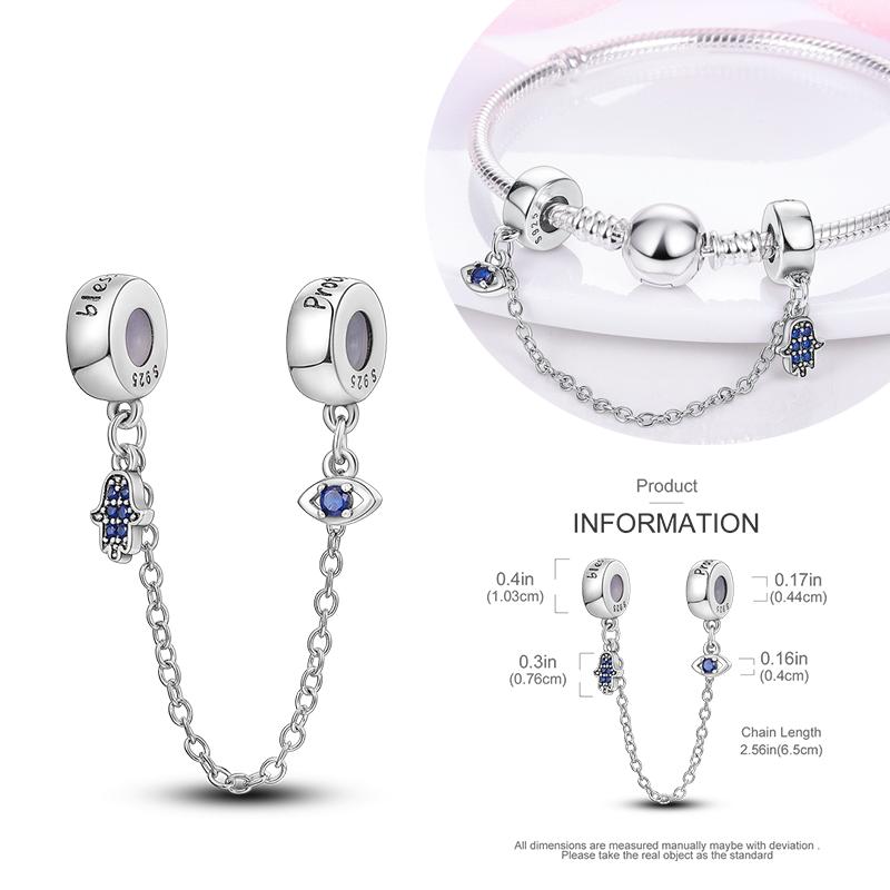 Copper Blue Eyes And Palm Charms Crucifixion Beads Women Girlfriends Jewelry Gift