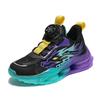 Boys Winter Warm Fleece-Lined Sneakers With Rotating Buckle Closure Basketball Running Indoor Sports
