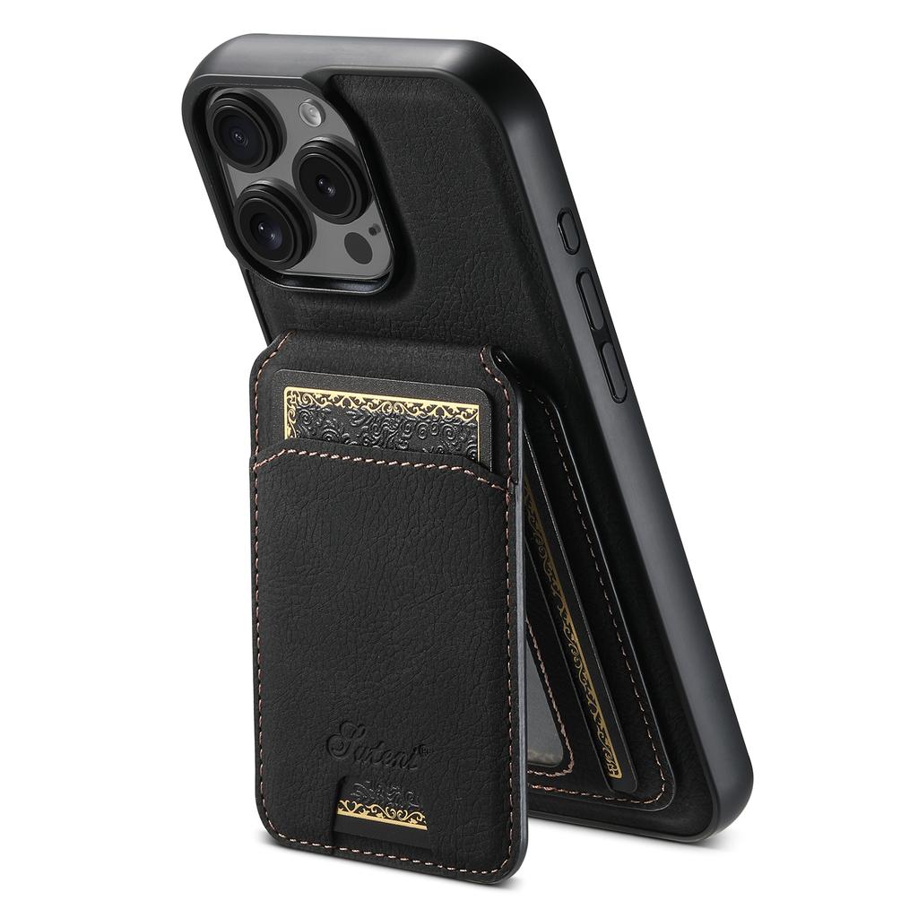 SUTENI H16 For iPhone 16 Pro Max Magnetic Case Kickstand Phone Cover Detachable Card Holder