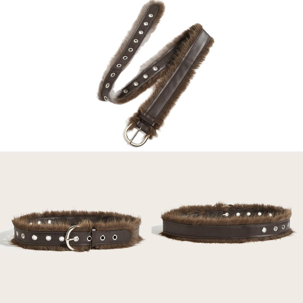 Leather Minimalist Pu Plush Wide Belt With Pin Closure For Women Outfits Fashion