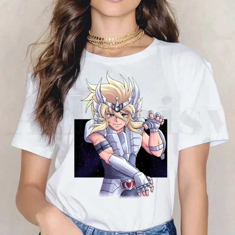 Saint Seiya Knights Of The Zodiac Burn Cosmos Short Sleeve Female Tops Harajuku VintageT Shirts Women's T-shirt