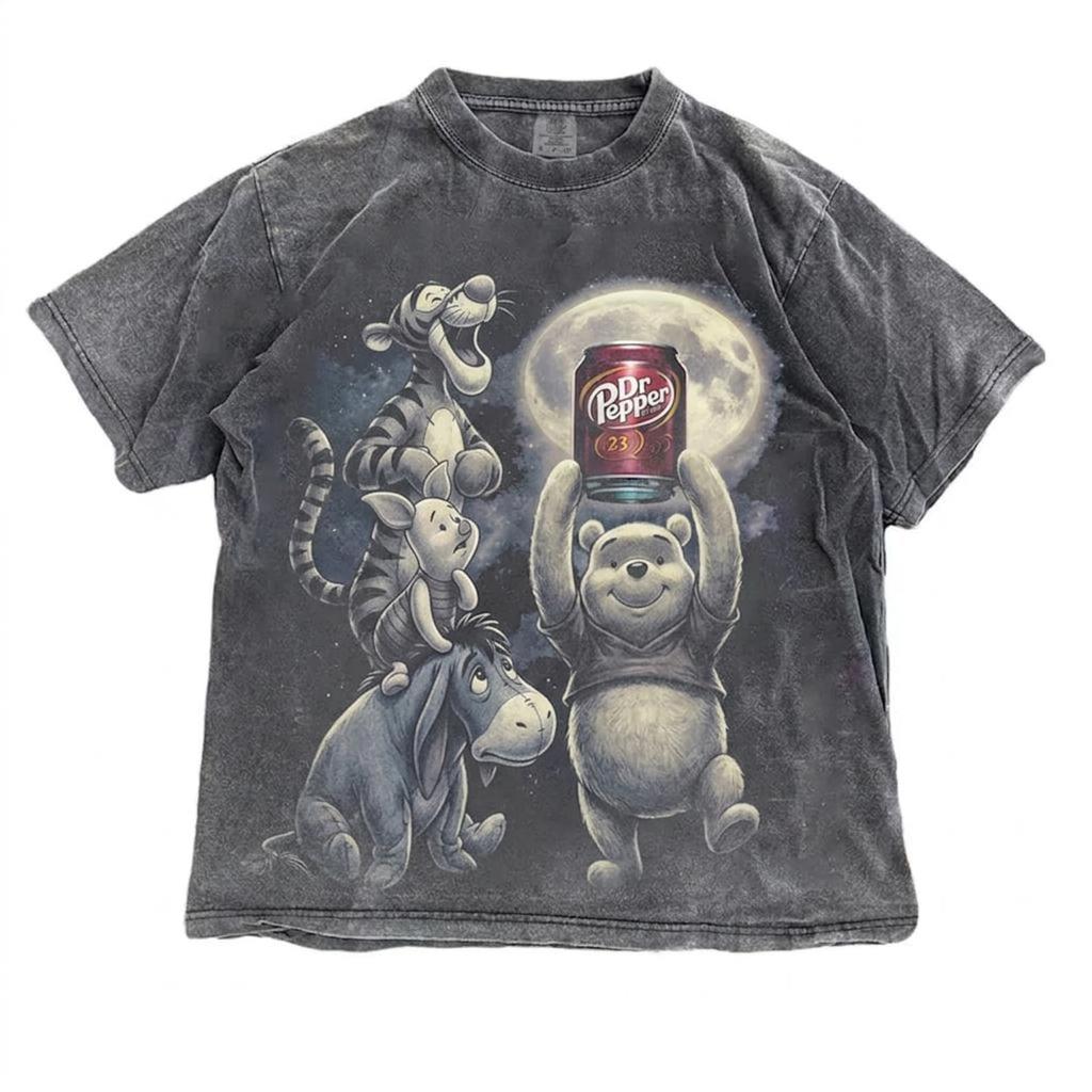 Winnie the Pooh Dr Pepper Shirt Retro Vintage Pooh Bear Tee Funny Piglet Tigger Eeyore Bootleg T-Shirt Comfort Colors Disney Fan Gift