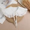 Summer Bow Tie Shawl White Fake Collars for Women Removable Dress Detachable Collar Wrap Shawl  False Collar Decor