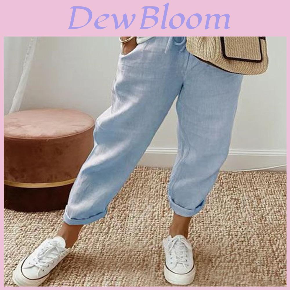 Casual Linen Trousers For Women With Elastic Waist For Spring Summer Comfort