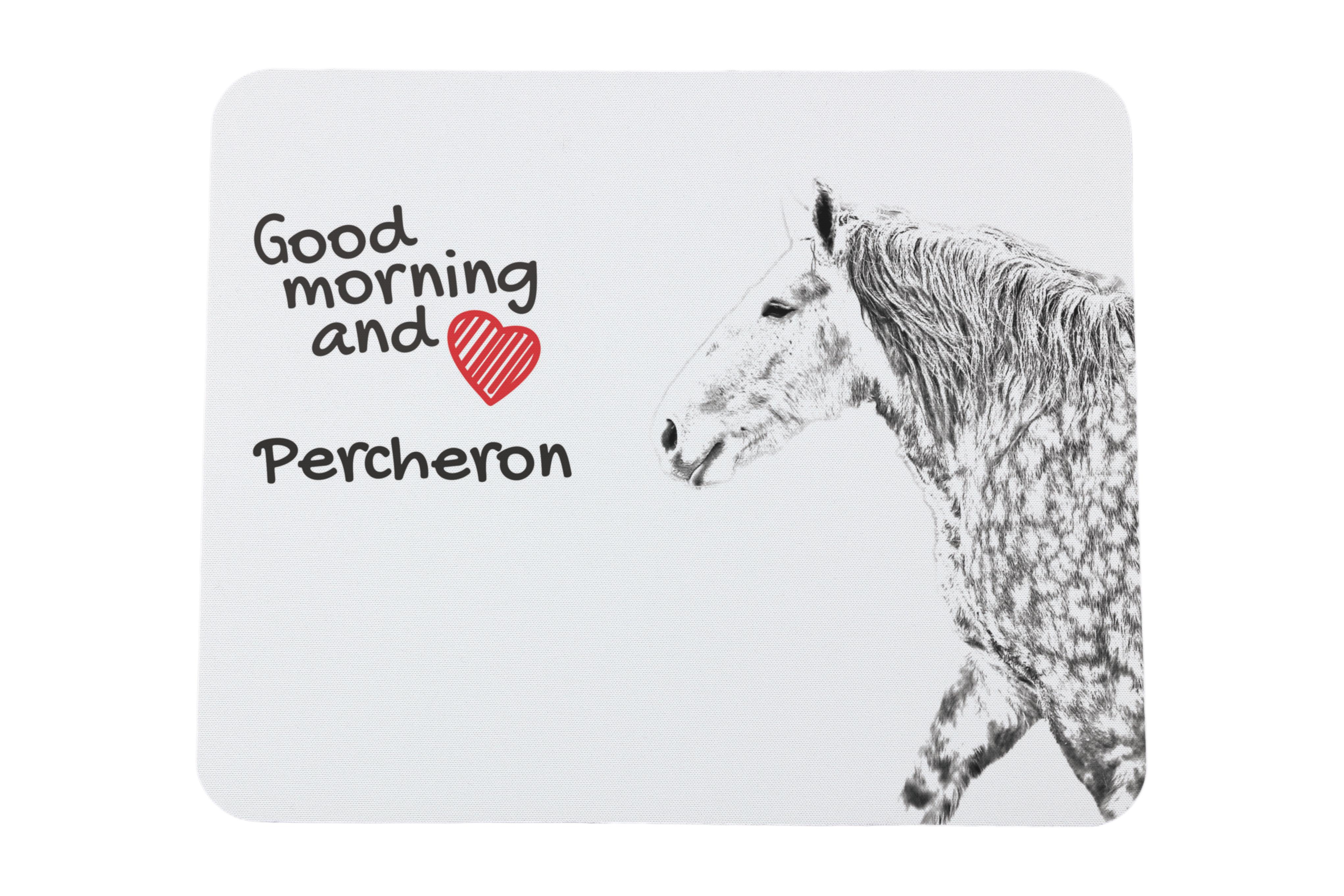 

Percheron - килимок для мишки з принтом, персональний килимок з конем, унікальний гаджет для офісного працівника від бренду Art-Dog білий