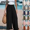 JPNTKY Women's Fashion Casual Solid Color Print Pants & Capris