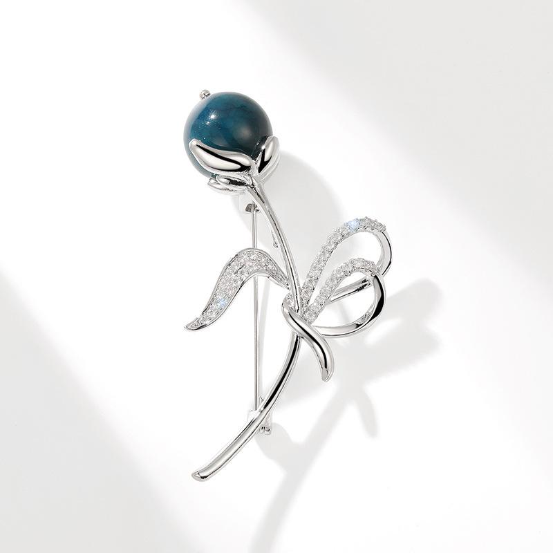 Bo Xin Yun Elegant Agate Tulip Brooch - Fashionable Suit Accessory  High-end Gift