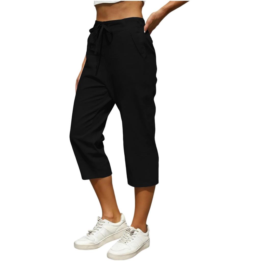 Women's Casual And Fashionable Color Loose Pants With Pocketes