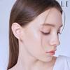 14K Square Cut One-Touch Earrings (Gold Pin) ELGPEE434