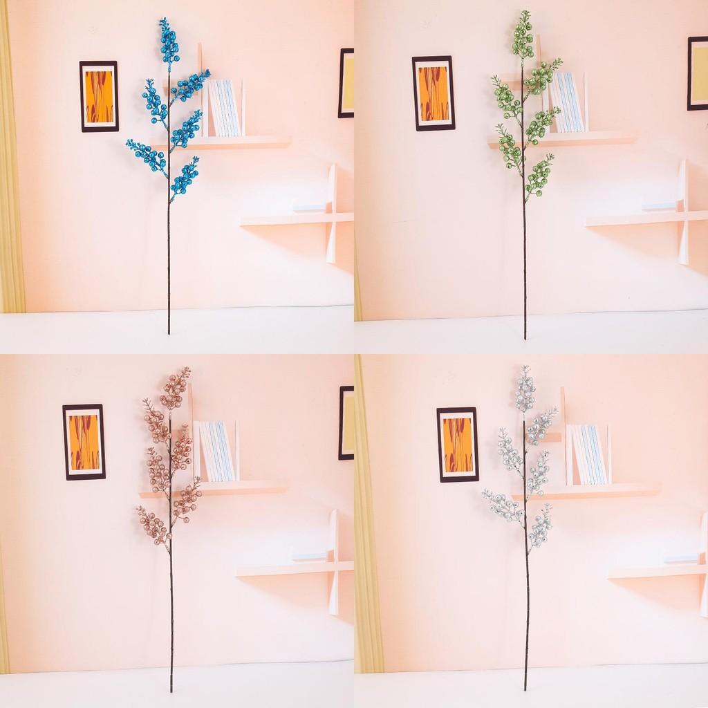 Christmas Berry Faux Flower Arrangement With Sparkling Glitter For Holiday Home Decor