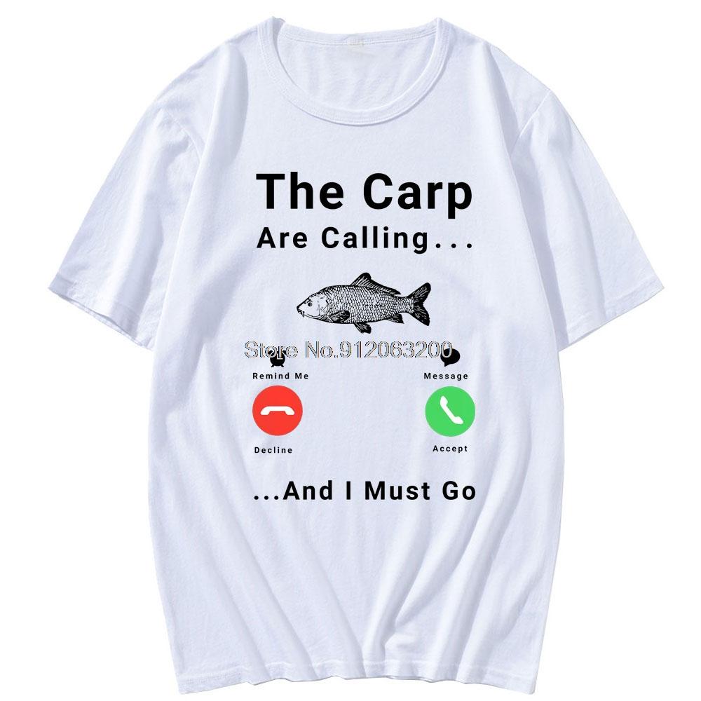 Carp Being Make A Call Funny Tshirt Unisexunisex Super Hip Hop Tshirt Male Harajuku Retro T Shirt I Must Go Fishing T Shirt Tops