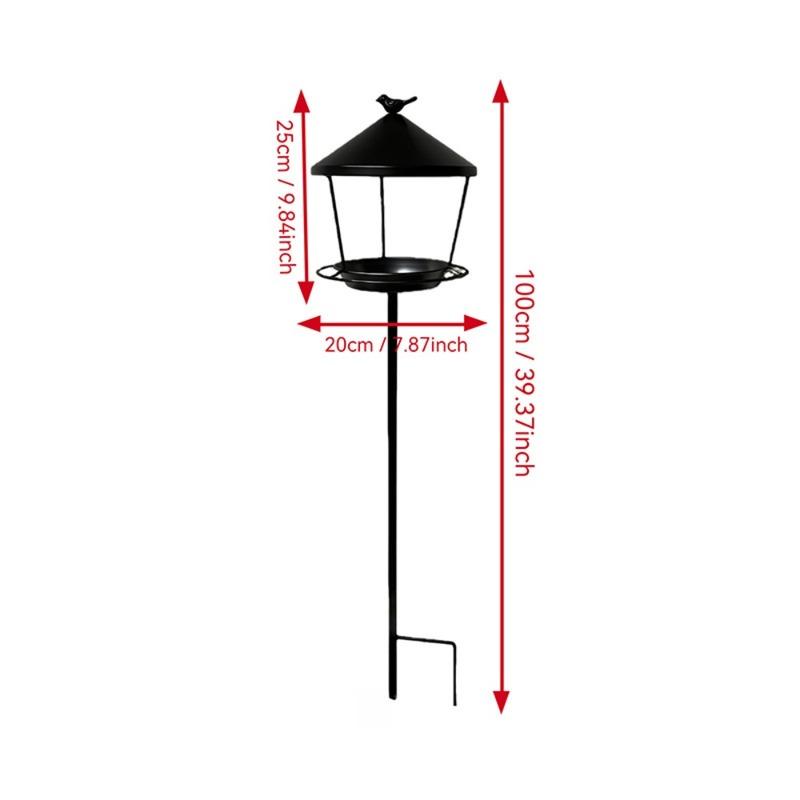 Weatherproof Standing Bird Feeder Spill Guard Large Capacity Wild Feeding Station Anti-Waste Iron Birdbath Stand Courtyard