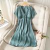 Nightgown Women's Summer Ice Silk Thin Short-sleeved Pajamas New Princess Style Can Be Worn Outside
