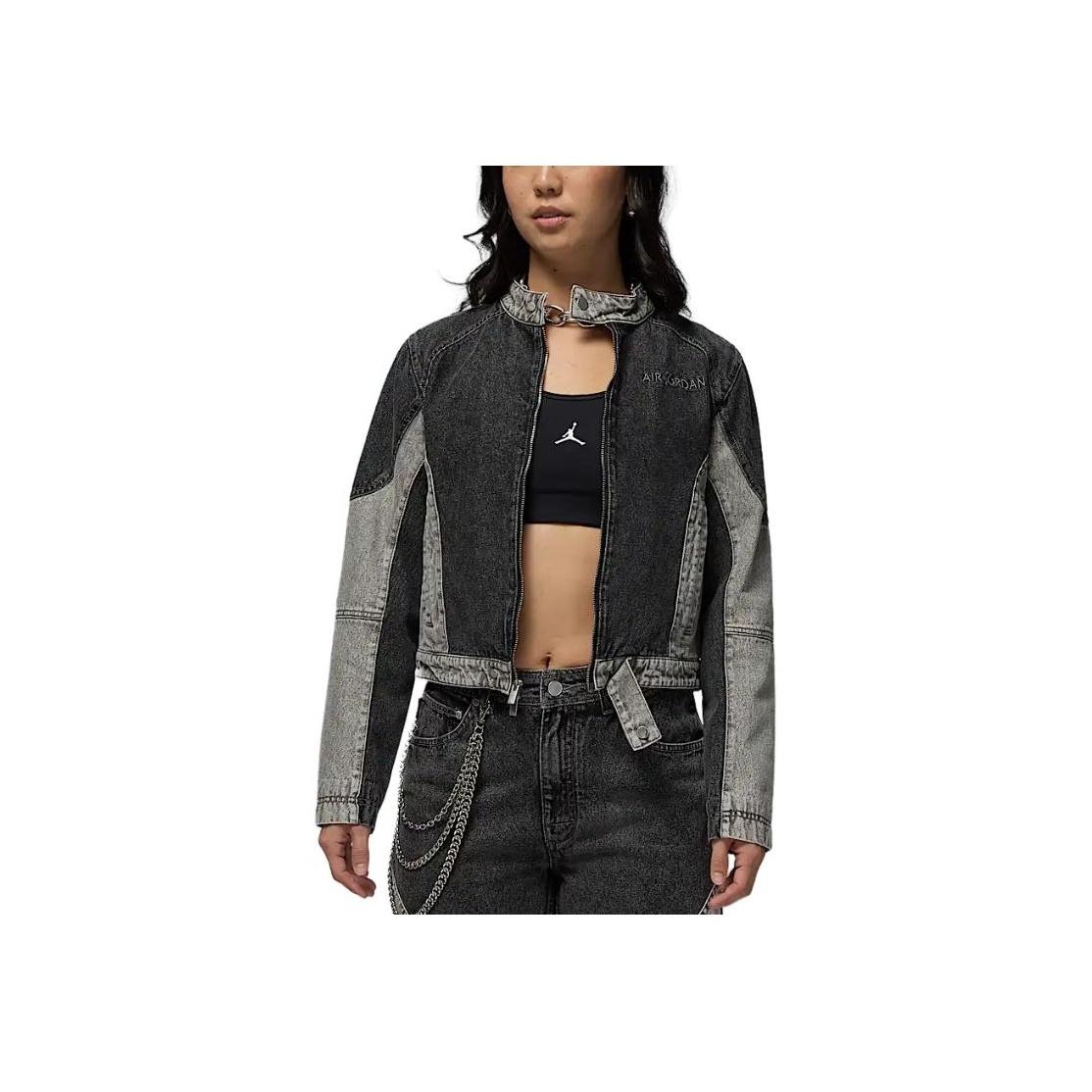 

Jordan Air Soft Skin Fashion Stand Collar Jacket Women Jacket Black Teal-Gray Iron-Gray HF9426-010 S