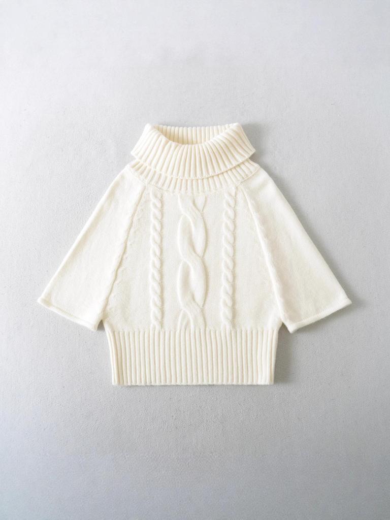2025 French Retro Multi-Wear High Neck Cable Knit Poncho