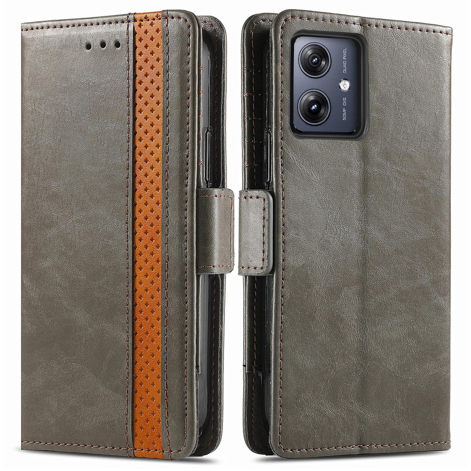 

Чехлы для телефона Motorola Moto G54 5G CASENEO Обложка-подставка из ПУ кожи с RFID-блокирующим кошельком Grey