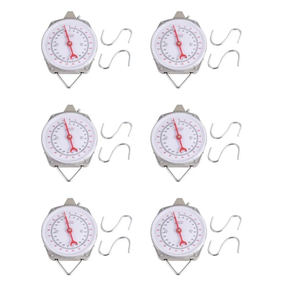 

Impact Resistant Luggage Scale Big Clear Dial Hanging Hook Weighing Scales Kitchen Weight Tool 100KG