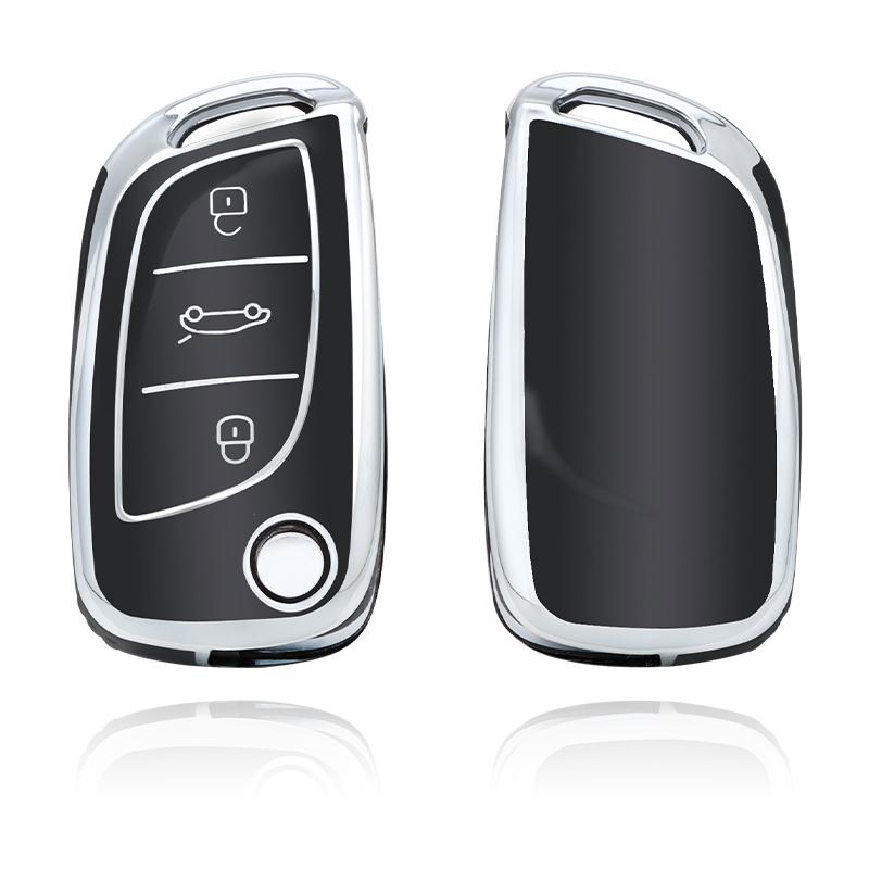 TPU Car Key Case Cover Shell Fob For Peugeot Citroen C1 C2 C3 C4 C5 DS3 DS4 DS5 DS6 Auto Key Shell Accessories Keychain