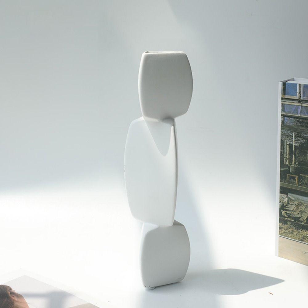 Fashion Abstract Lotus Vase Irregular Geometric Ceramic Vase Figurines  Living Room