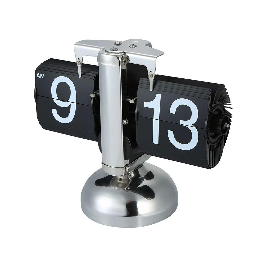 Page Turning Automatically Digital Auto Flip Clock Metal Desk Flipping Clock  Gift