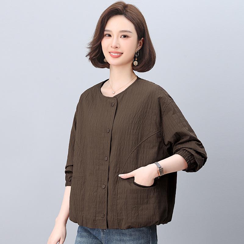 Casual Loose-Fit Jacket for Middle-Aged Women - 2025 Spring/Autumn Fashion Style