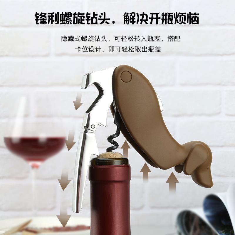 Wholesale Dog Wine Bottle Opener Corkscrew with Foil Cutter Beer Opener and Customized Gift Corkscrew for Clients Free Shipping