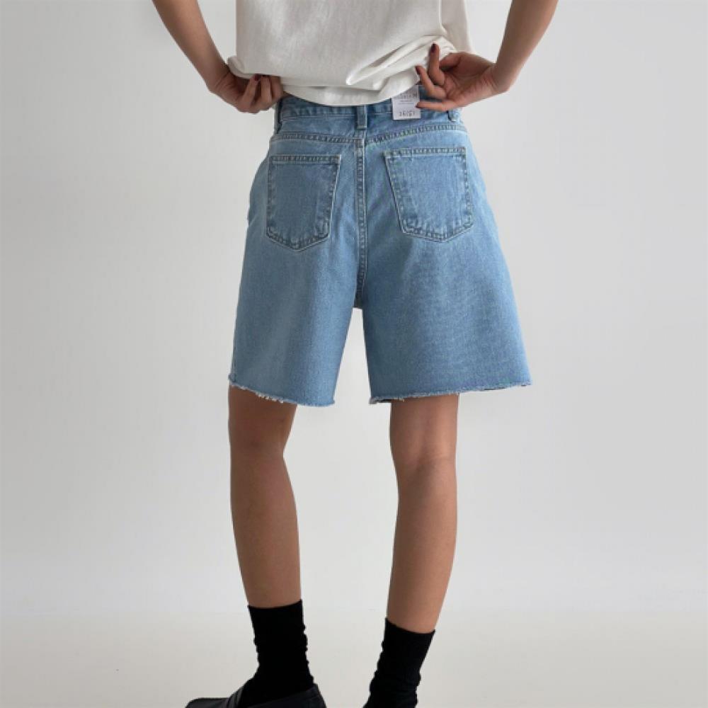 New Arrivals Open Run Women Cat Cut Wide Summer Denim Shorts