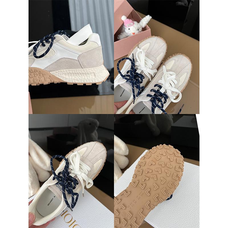 [Ademende Varkenshuid - Onzichtbare Binnenhoogteverhoging 5cm] Dopamine Sport- en Vrijetijdsschoenen Dames 2025 Zomer Dikke Zool Duitse Trainingsschoenen