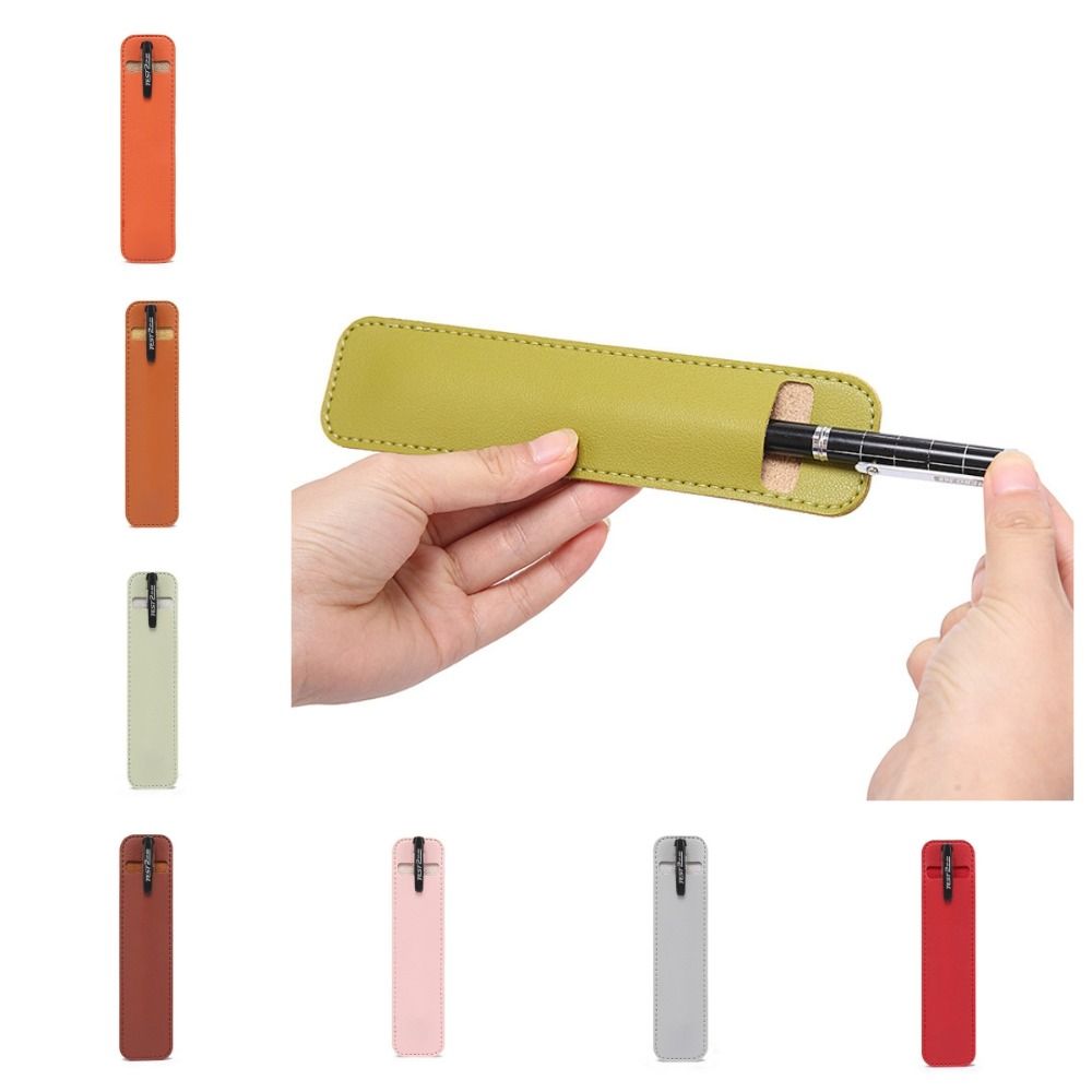 Fashion Portable Pen Pouch Soft Travel Supplies Pen Holder Bag PU Leather Pens Organizer for Ballpoint & Fountain Pens