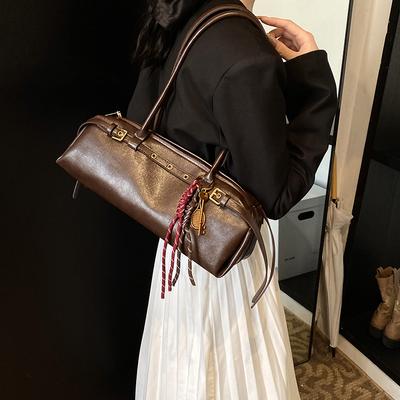 Underarm Bag Women's Winter 2025 New Maillard Wind Bowling Bag Large Capacity Shoulder Commuter Bag