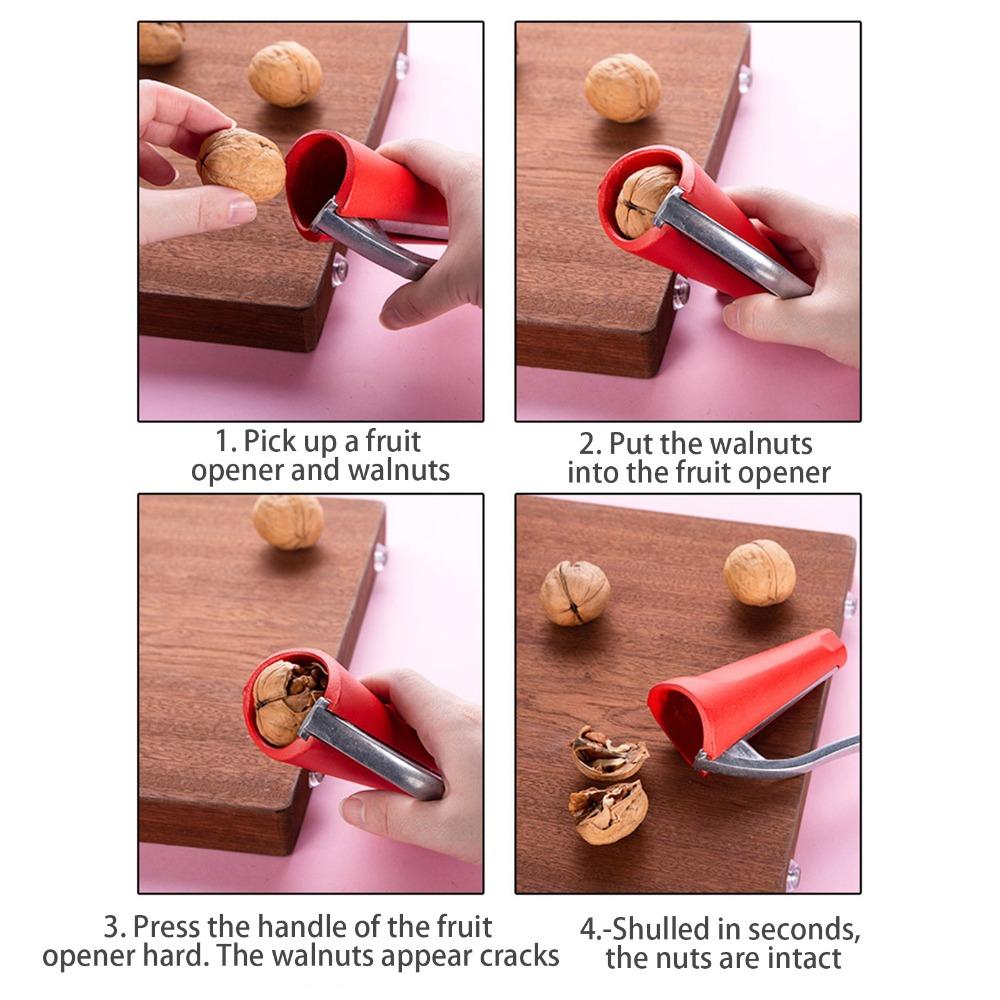 Aluminum Alloy Nut Cracker Heavy Duty Premium Hazelnuts Nutcracker Non Slip And Safe Design Rebound Handle Walnut Opener