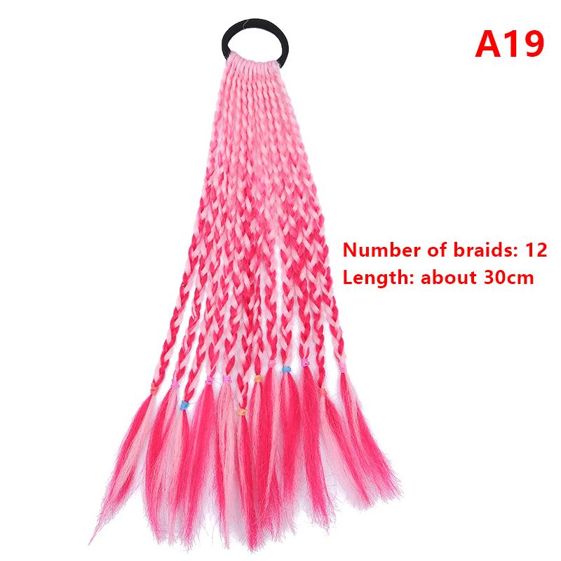 Children'S Wig Ponytail Dirty Braid Ponytail Hair Loop Short Three Braid Ponytai