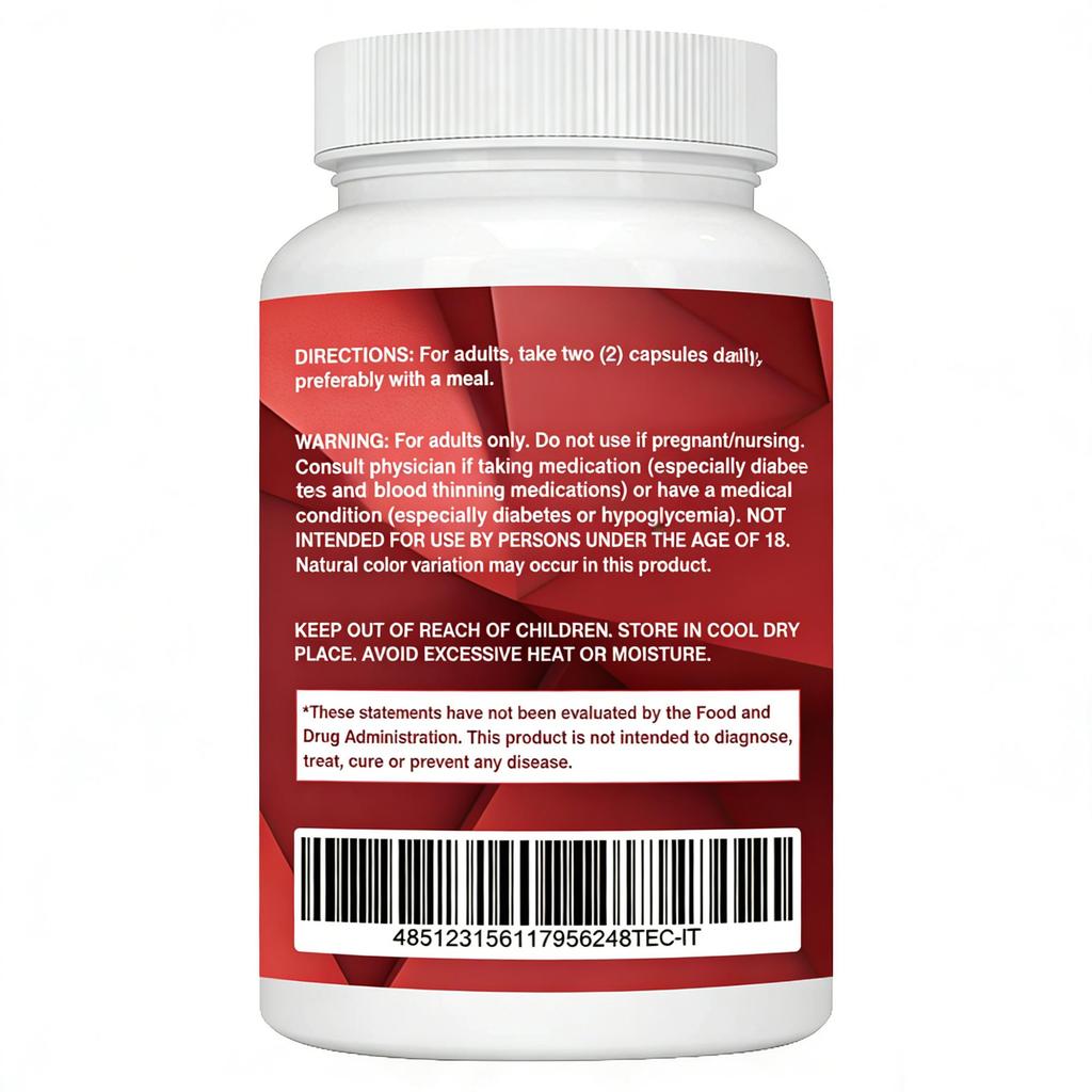 Pslalae RED KOREAN PANAX GINSENG, 120 Vegan Capsules, Muscle Building, Focus and Mood Support, 1% Ginsenosides